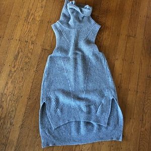Cowl Neck Sweater Tank, XXS, Grey
